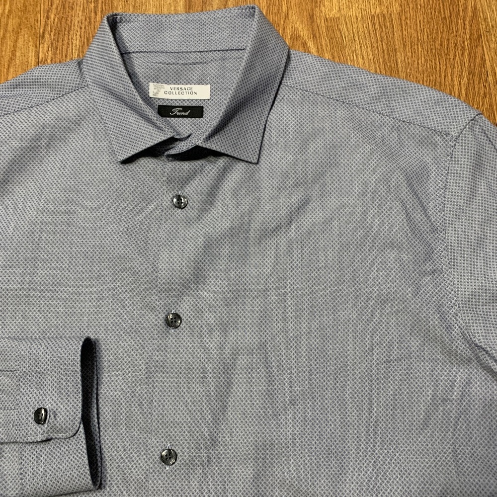 Versace Collection Shirt Mens Size 43 190/100B Trend Long Sleeve Button Down